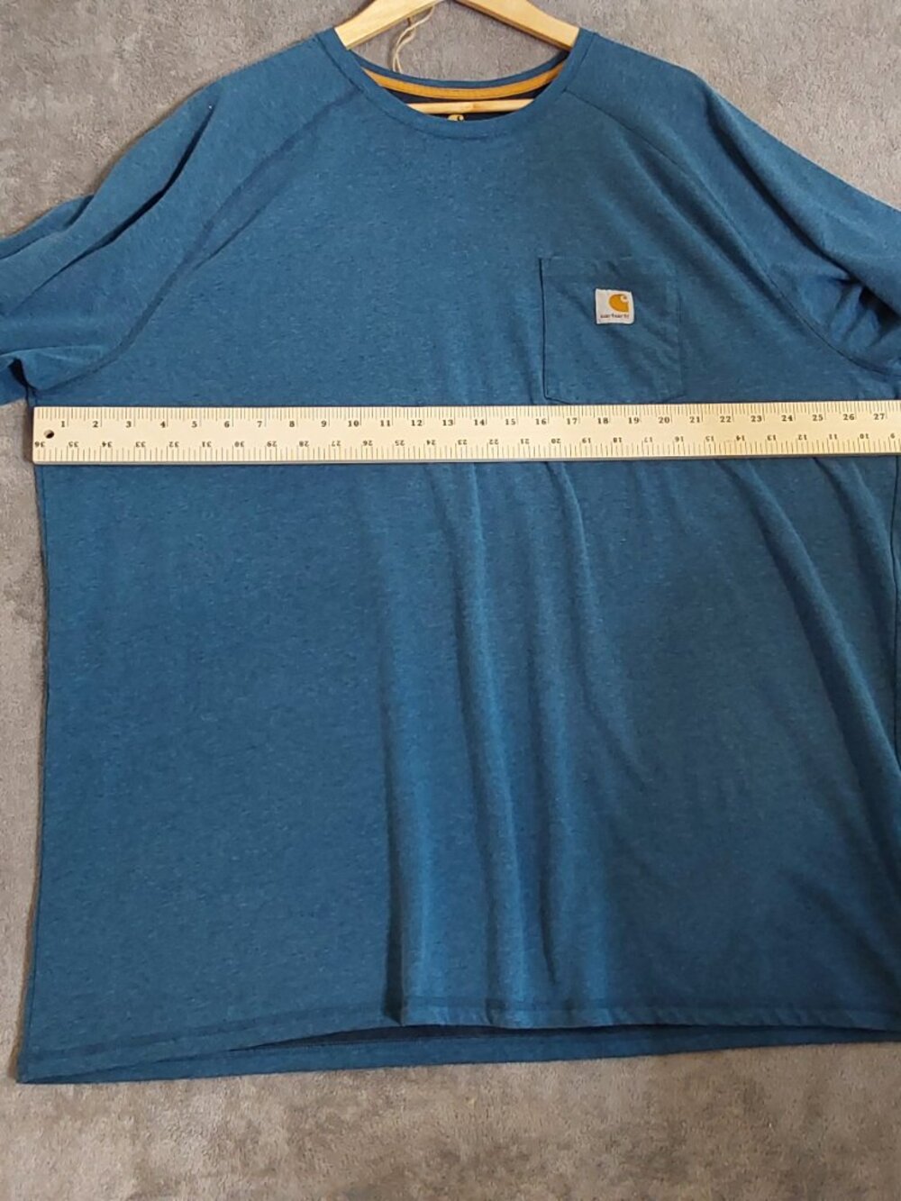 Carhartt Force Pocket Tee Shirt 3XL Relaxed Fit Blue Workwear Short Sleeve - Picture 8 of 8